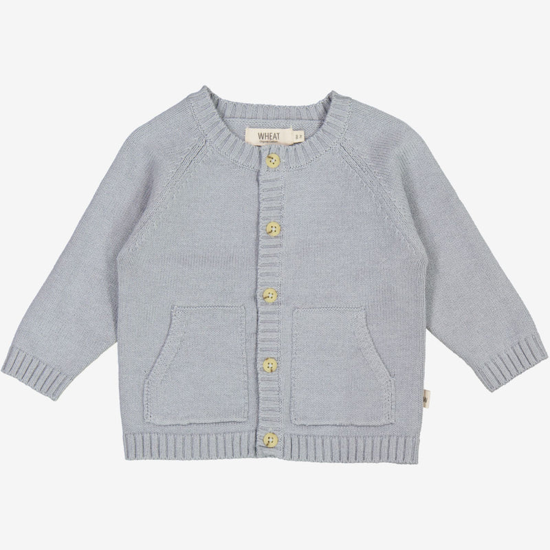 Wheat Knit Cardigan Classic | Baby Knitted Tops 1528 cloudy sky