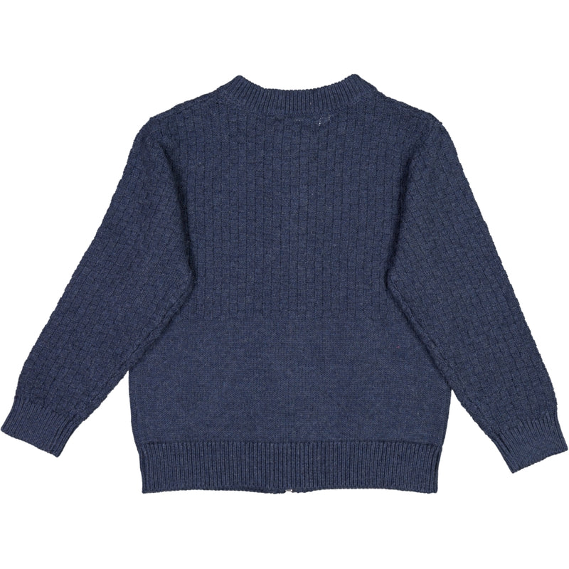 Wheat Knit Cardigan Ejner Knitted Tops 1076 blue melange