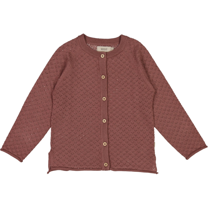 Wheat Knit Cardigan Hera Knitted Tops 2110 rose brown