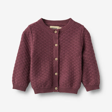 Wheat Main Knit Cardigan Magnella Cardigan 3118 eggplant