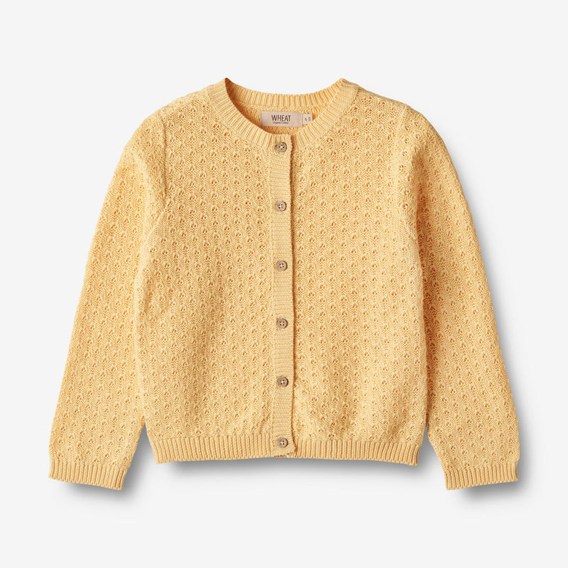 Wheat Main Knit Cardigan Magnella Knitted Tops 5001 pale apricot