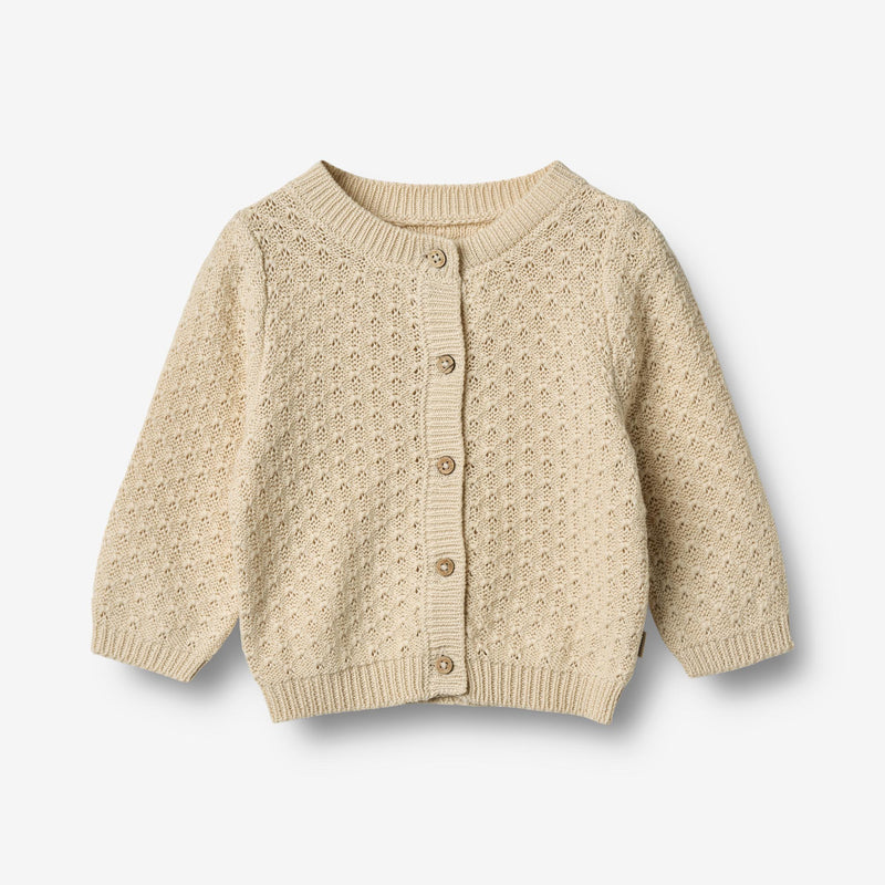 Wheat Main Knit Cardigan Magnella Knitted Tops 3336 sandshell