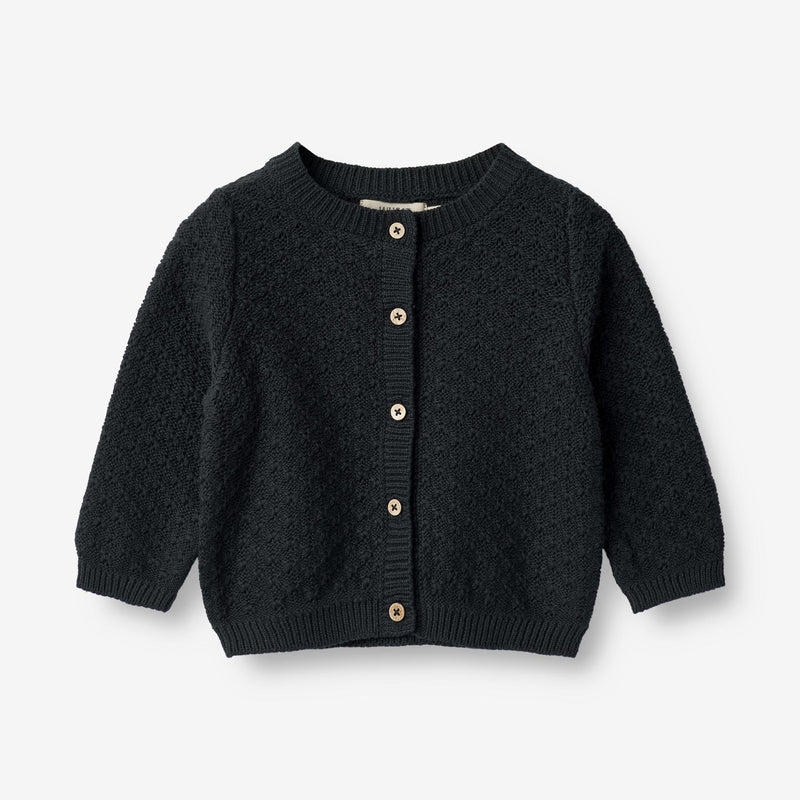 Wheat Main Knit Cardigan Magnella | Baby Knitted Tops 1432 navy
