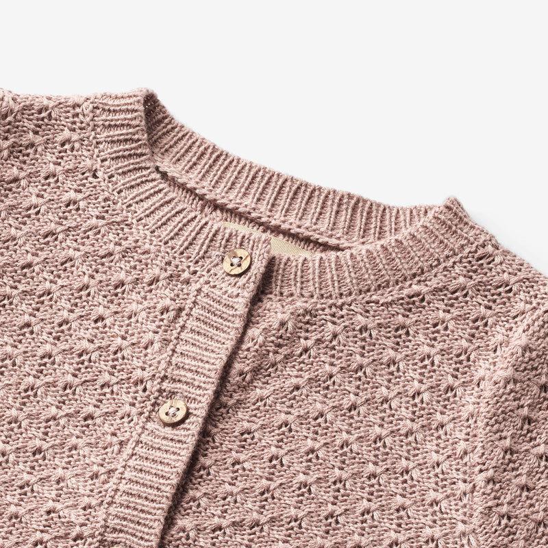 Wheat Main Knit Cardigan Magnella | Baby Knitted Tops 1135 dry rose