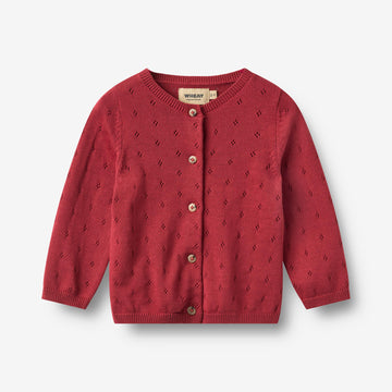 Wheat Main Knit Cardigan Maia Cardigan 9697 red cherry