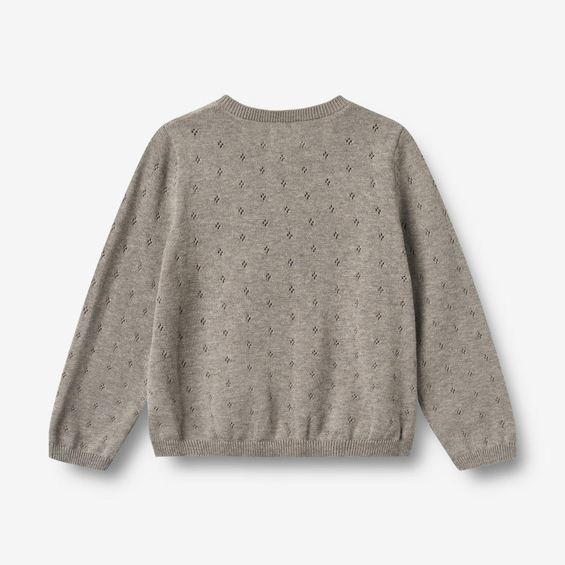 Wheat Main Knit Cardigan Maia Knitted Tops 3229 warm grey melange