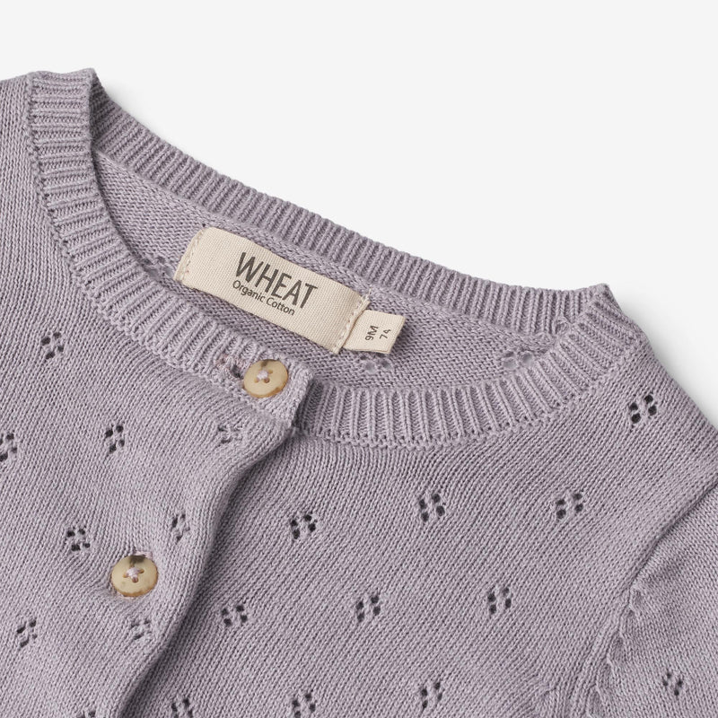 Wheat Main Knit Cardigan Maia | Baby Knitted Tops 1346 lavender