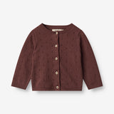 Wheat Main Knit Cardigan Maia | Baby Knitted Tops 2118 aubergine