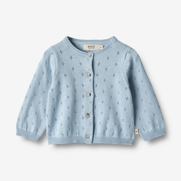 Wheat Main Knit Cardigan Maia Knitted Tops 1049 blue summer