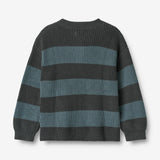 Wheat Main Knit Cardigan Noor Knitted Tops 9572 stormy weather stripe