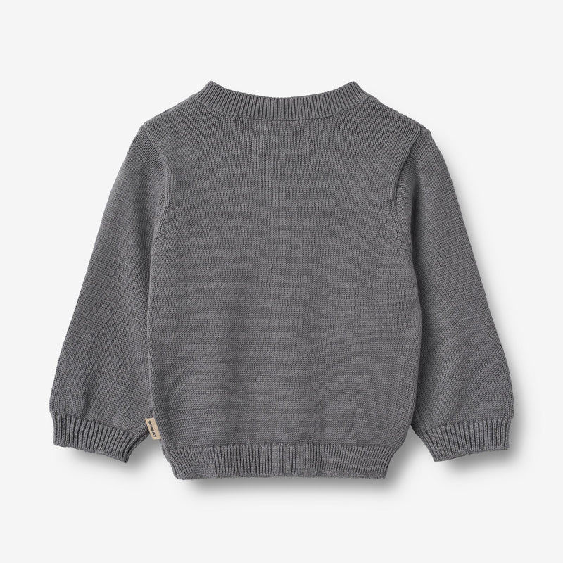 Wheat Main Knit Cardigan Siggi | Baby Knitted Tops 1201 stormy blue