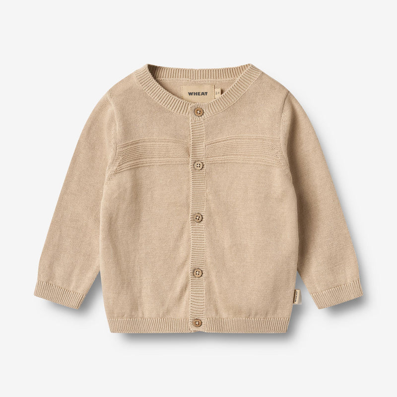 Wheat Main Knit Cardigan Sofus Knitted Tops 3354 warm sand