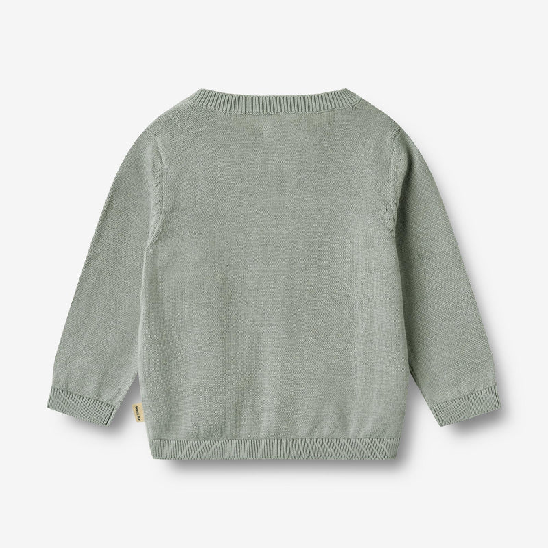 Wheat Main Knit Cardigan Sofus Knitted Tops 9567 soft rain