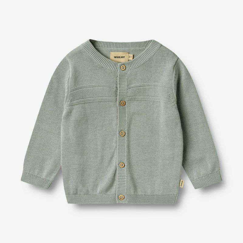 Wheat Main Knit Cardigan Sofus Knitted Tops 9567 soft rain