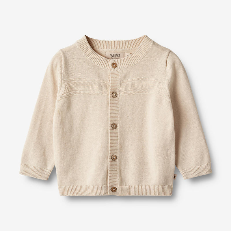 Wheat Main Knit Cardigan Sofus Knitted Tops 3336 sandshell