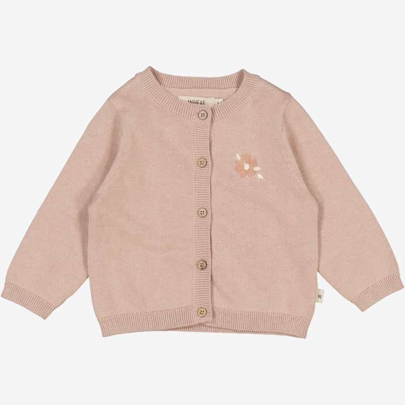 Wheat Main  Knit Cardigan Suzy Embroidery | Baby Knitted Tops 1356 pale lilac