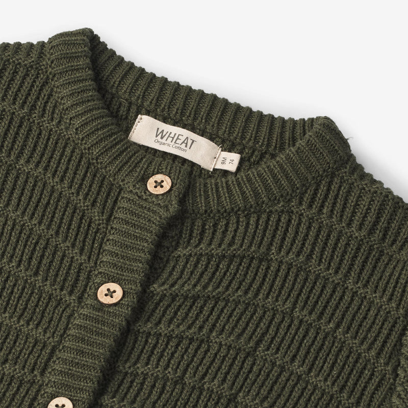 Wheat Main Knit Cardigan Villy | Baby Knitted Tops 1687 forest night