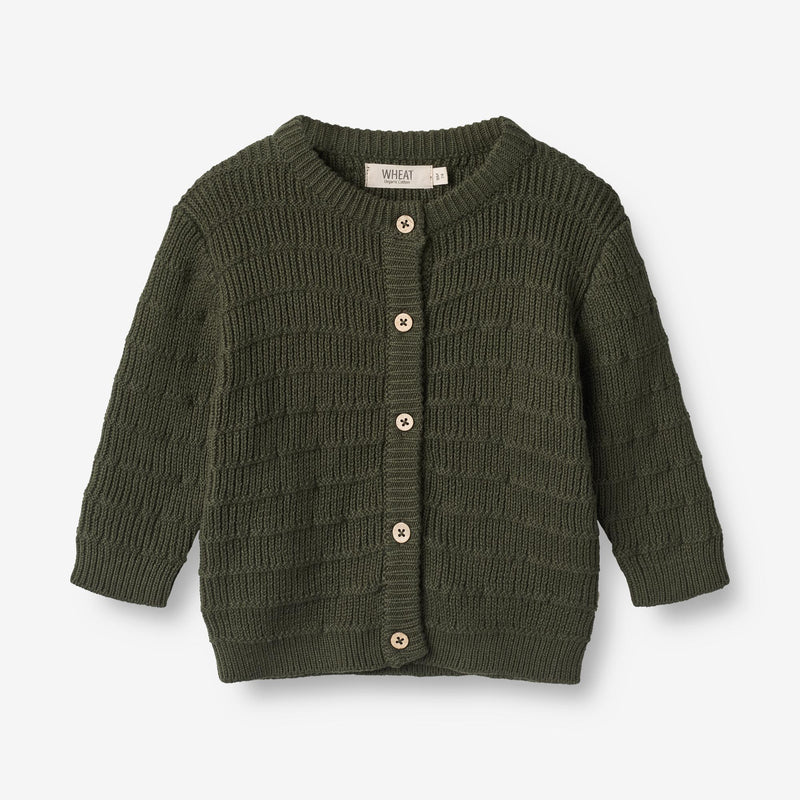 Wheat Main Knit Cardigan Villy | Baby Knitted Tops 1687 forest night