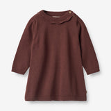 Wheat Main Knit Dress Nannie | Baby Dresses 2118 aubergine