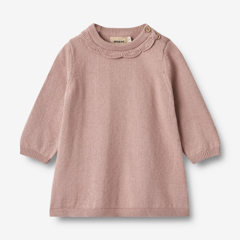 Wheat Main Knit Dress Nannie Dresses 1135 dry rose