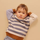 Wheat Main Knit Jumper L/S Rasmus Pullover 9596 flint stripe