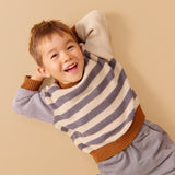 Wheat Main Knit Jumper L/S Rasmus Pullover 9596 flint stripe