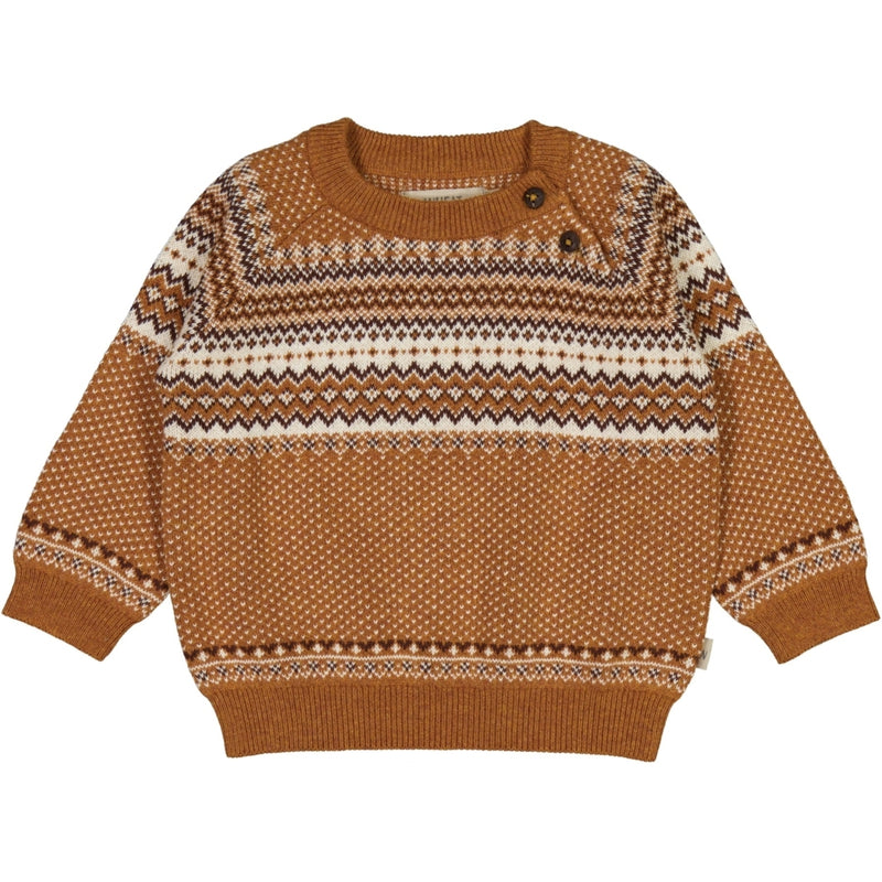 Wheat Knit Pullover Bennie Knitted Tops 3025 cinnamon melange