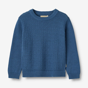 Wheat Main Knit Pullover Borris Knitted Tops 1173 deep ocean