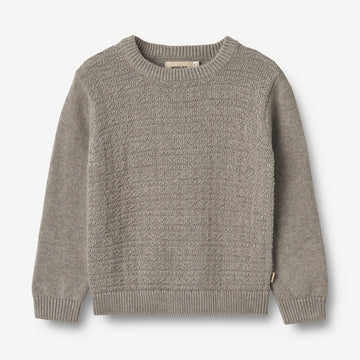 Wheat Main Knit Pullover Borris Knitted Tops 3229 warm grey melange
