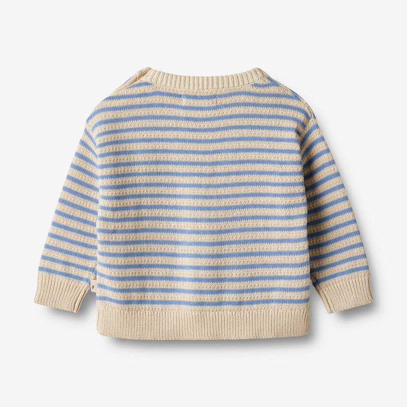 Wheat Main Knit Pullover Chris Knitted Tops 4103 azure stripe