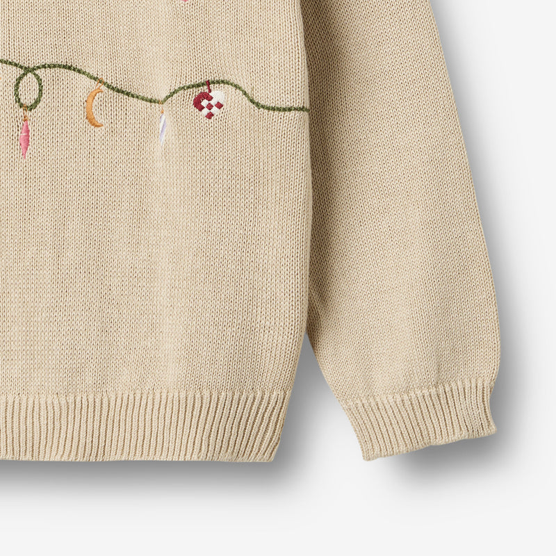 Wheat Main Knit Pullover Embr. Lisa Knitted Tops 3191 offwhite