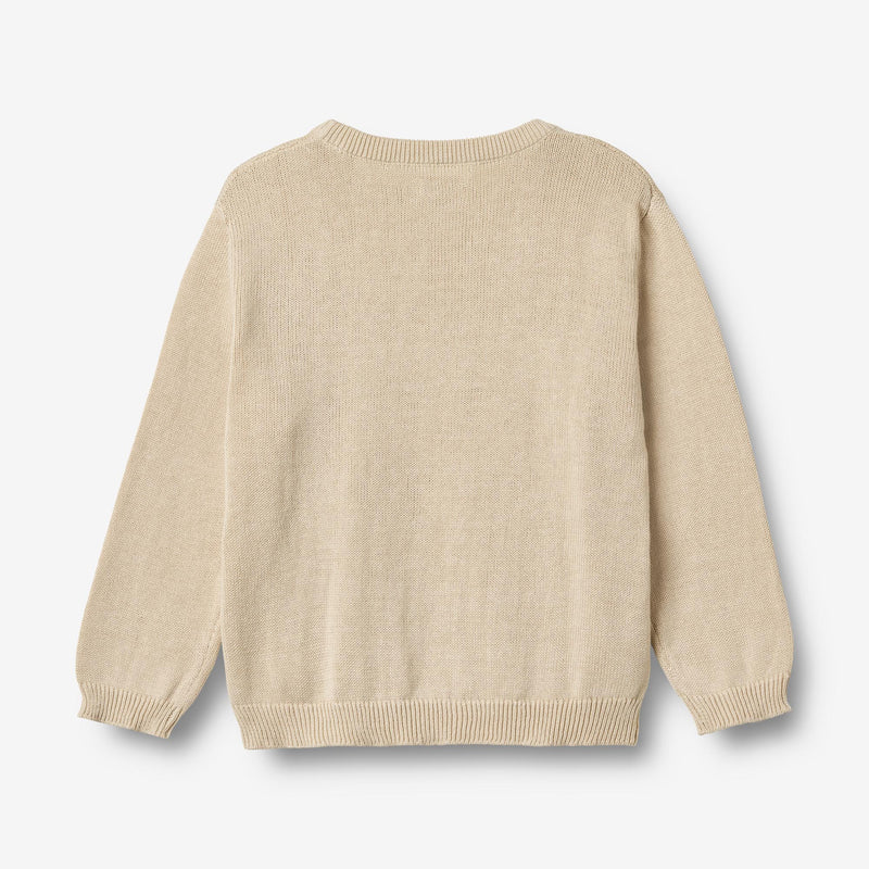 Wheat Main Knit Pullover Embr. Lisa Knitted Tops 3191 offwhite