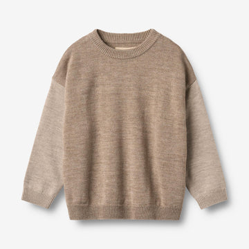 Wheat Main Knit Pullover Finley Knitted Tops 9556 grey camel melange