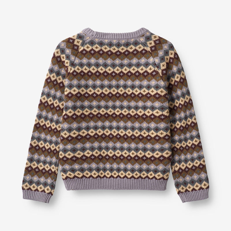 Wheat Main Knit Pullover Mimi Jacquard Knitted Tops 9404 multi lavender