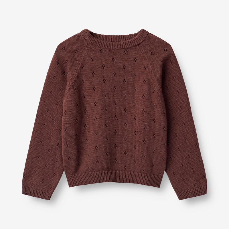 Wheat Main Knit Pullover Mira Knitted Tops 2118 aubergine