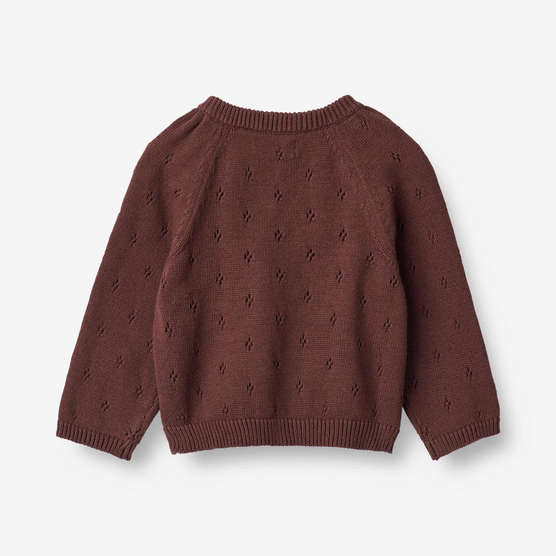 Wheat Main Knit Pullover Mira | Baby Knitted Tops 2118 aubergine