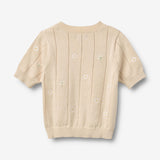 Wheat Main Knit Top S/S Malvina Top 9731 sandshell white flowers