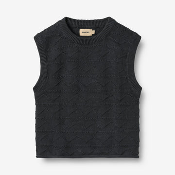 Wheat Main Knit Vest Bobby Knitted Tops 1432 navy