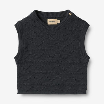 Wheat Main Knit Vest Bobby Knitted Tops 1432 navy