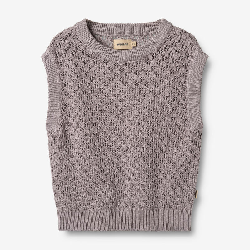 Wheat Main Knit Vest Saga Knitted Tops 9531 dusty purple
