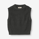 Wheat Main Knit Vest Saga Knitted Tops 0025 black coal