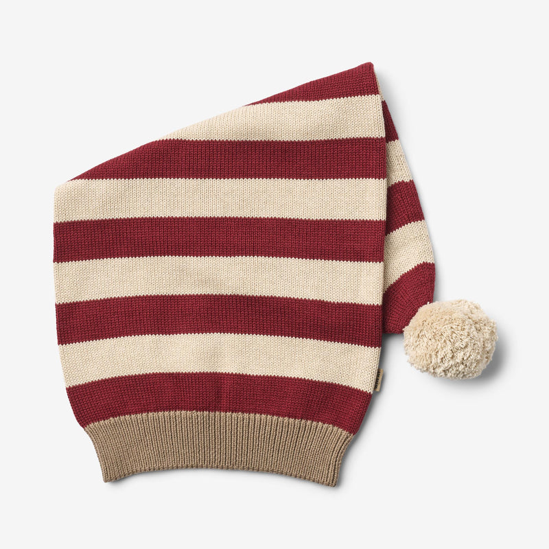 Wheat Main Knitted Christmas Hat Outerwear acc. 2078 red stripe