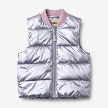 Wheat Outerwear Lightweight Puffer Gilet Fryd Vest 9609 silver sky flower