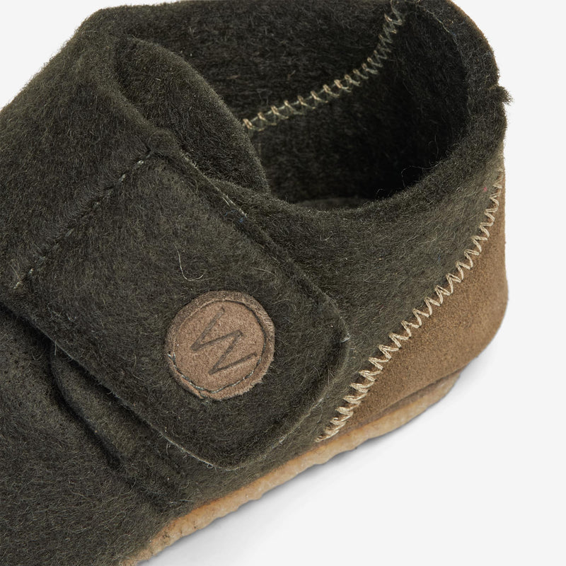 Wheat Footwear Marlin Felt Home Shoe | Baby Indoor Shoes 4214 olive