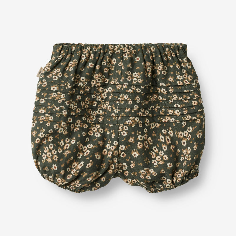 Wheat Main Nappy Pants Pleats | Baby Shorts 0027 black coal flowers