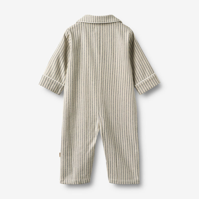 Wheat Main Night Suit L/S Lennie Home 9585 blue stripe