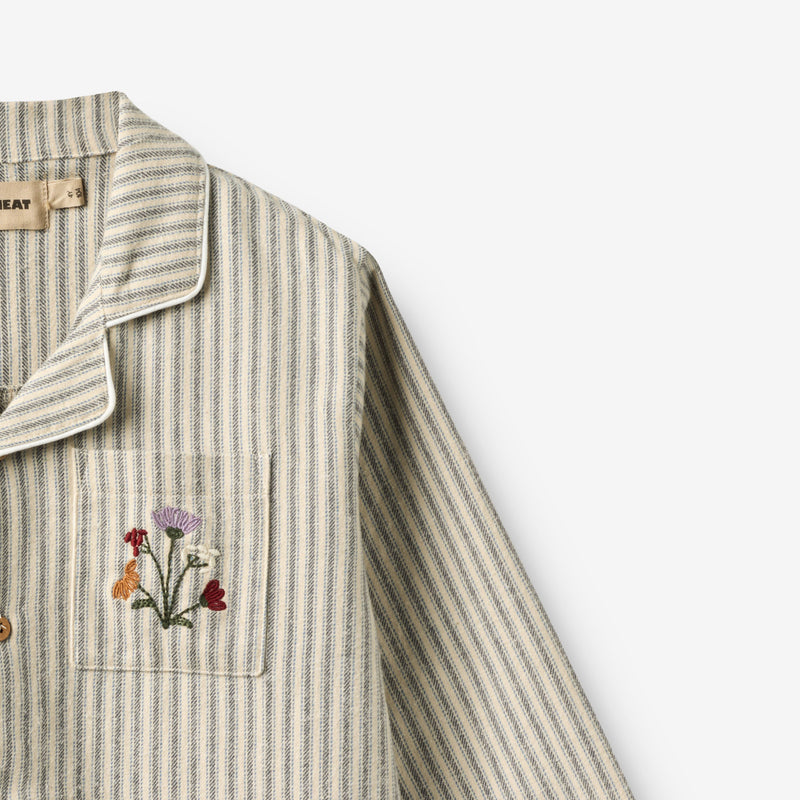 Wheat Main Nightgown L/S Sylva Home 9585 blue stripe