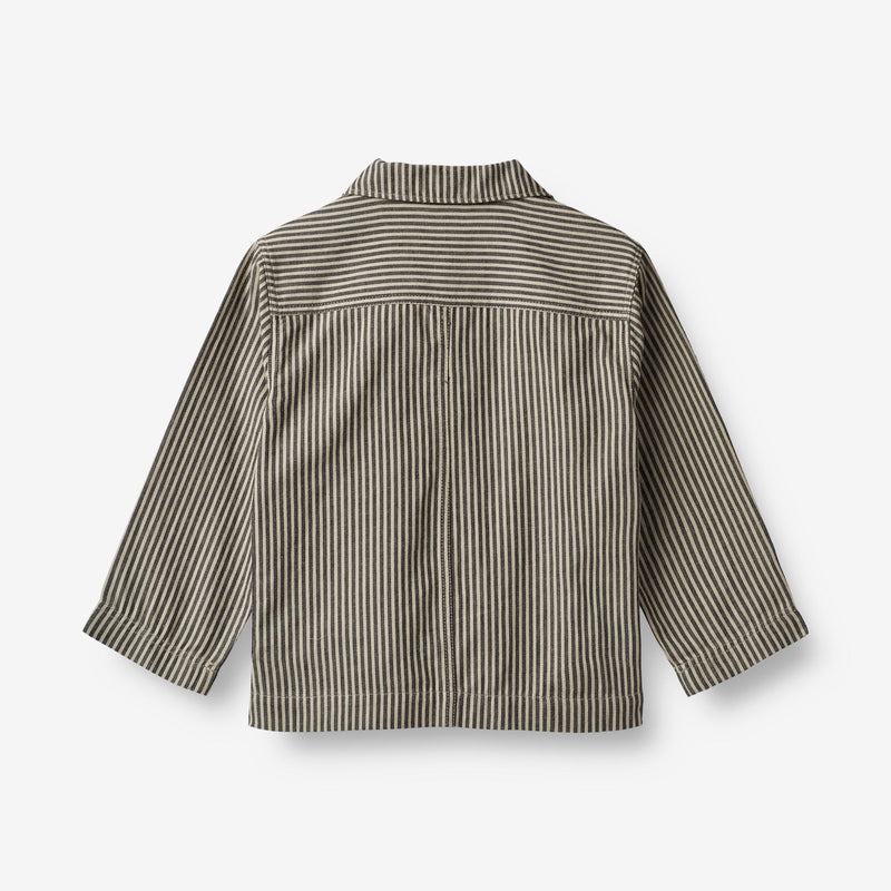 Wheat Main Overshirt Avi Shirts and Blouses 0030 black coal stripe