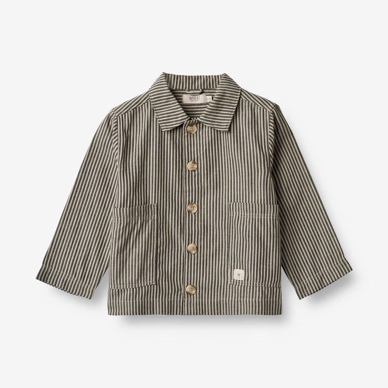 Wheat Main Overshirt Avi Shirts and Blouses 0030 black coal stripe