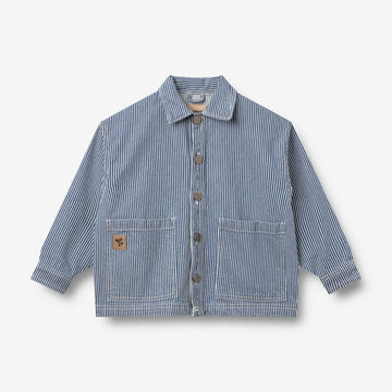 Wheat Main Overshirt Cole Jacket 1185 denim stripe